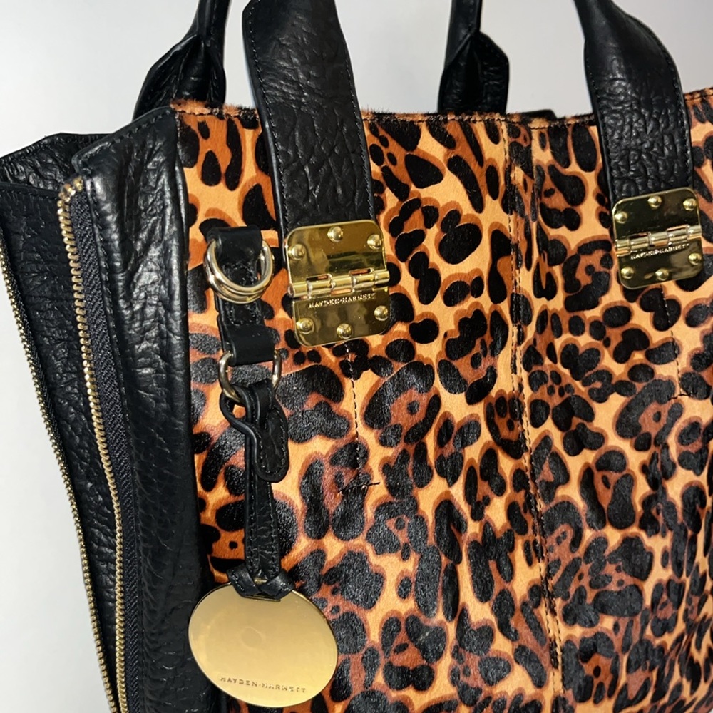 Hayden Harnett expandable leopard-print haircalf satchel - Picture 8 of 16